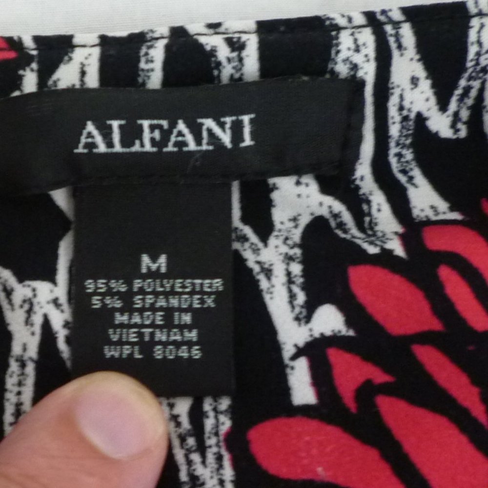 Alfani Black/ Rosewood Casual Dress - Size Medium - Picture 3 of 6